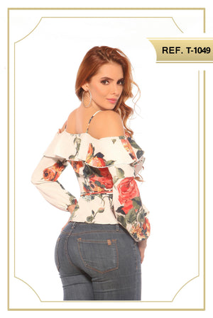 Ref. 003 -T-1049 Blusa Diseño Americano de Temporada - Ropa Colombiana