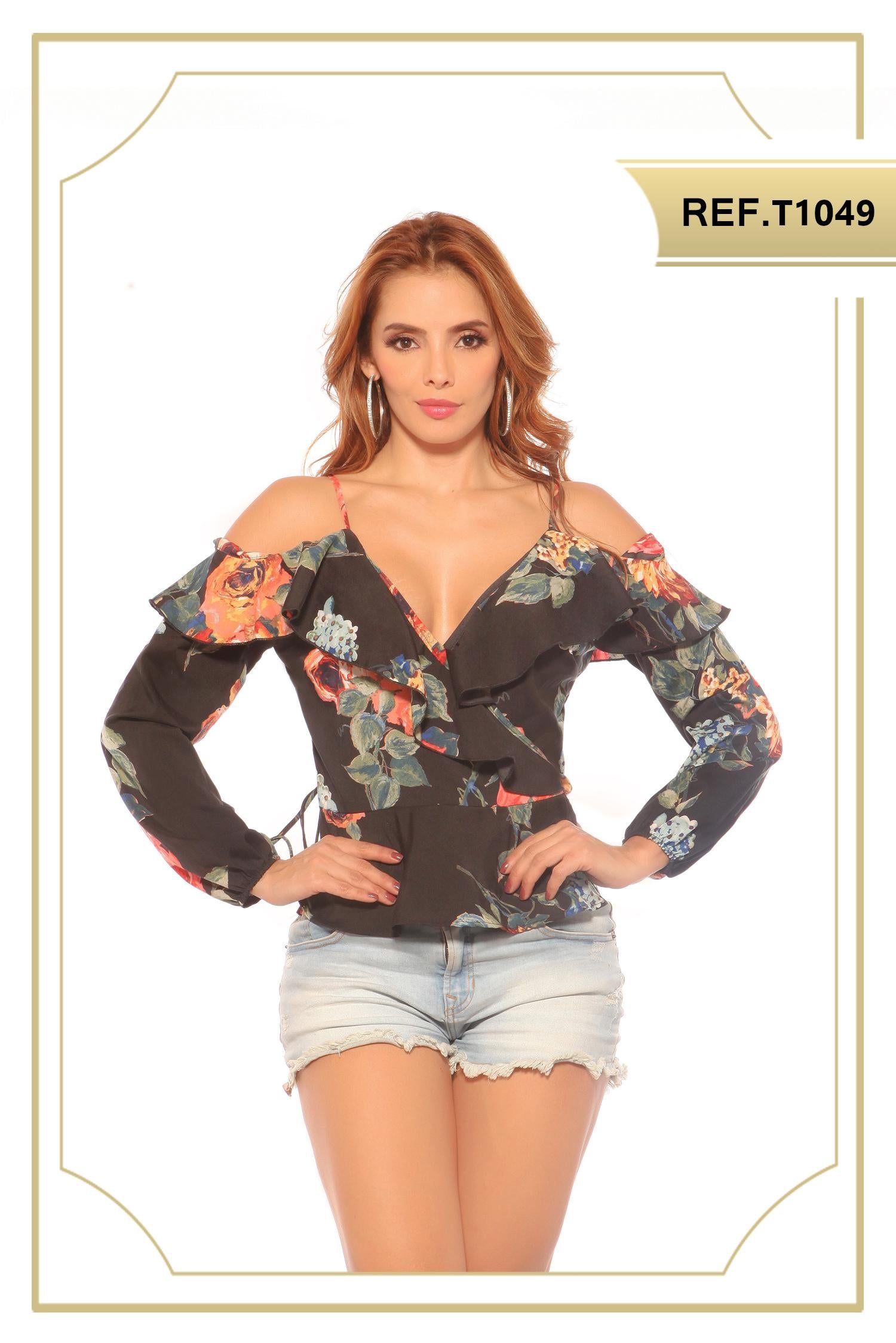 Ref. 003 -T-1049 Blusa Diseño Americano de Temporada - Ropa Colombiana