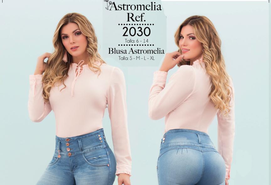 Ref. 068 -203032 Blusa Colombiana de Moda con Manga Larga Color Rosa - Ropa Colombiana