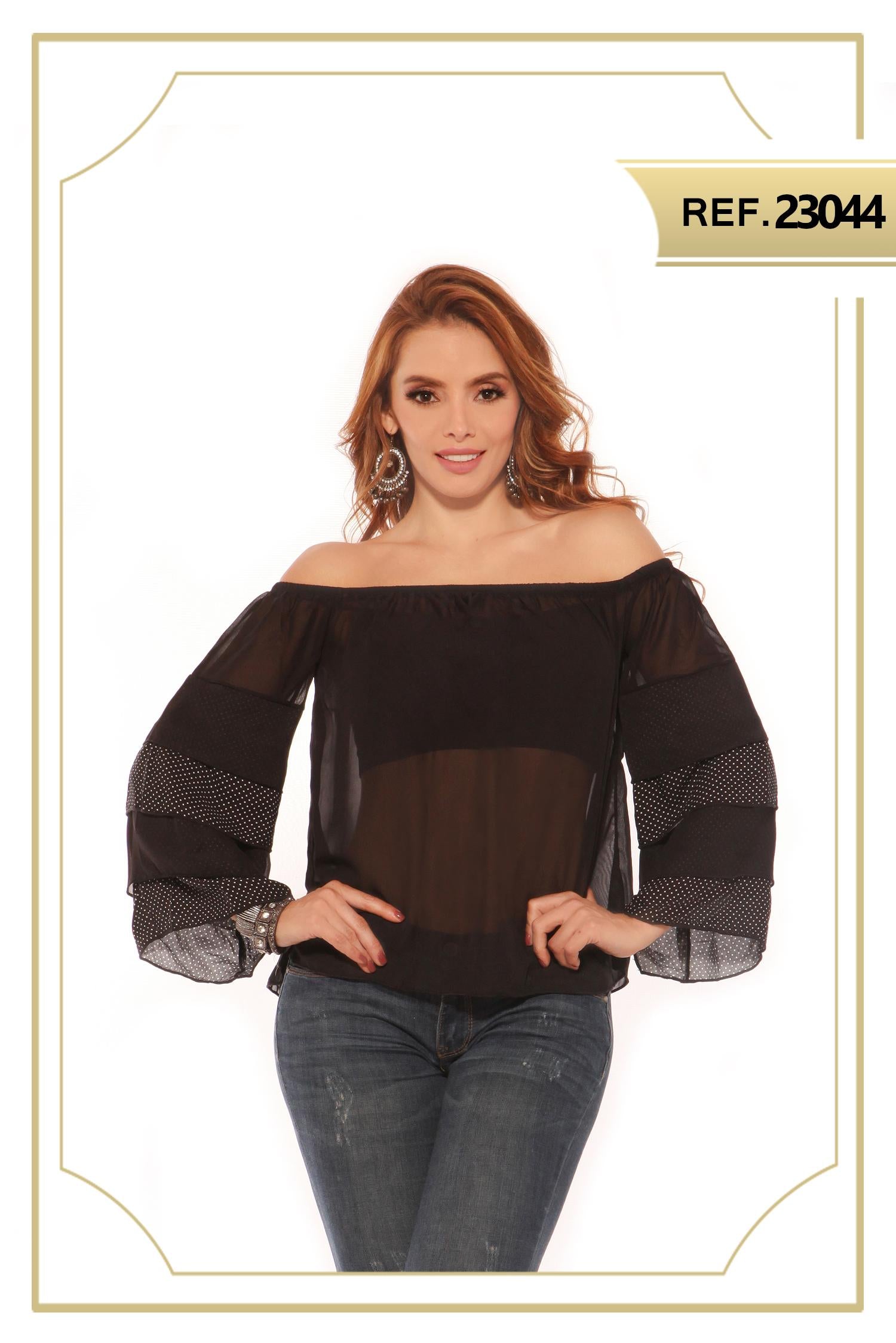 Ref. 004 -23044 BLUSA SEXY MANGA LARGA - Ropa Colombiana