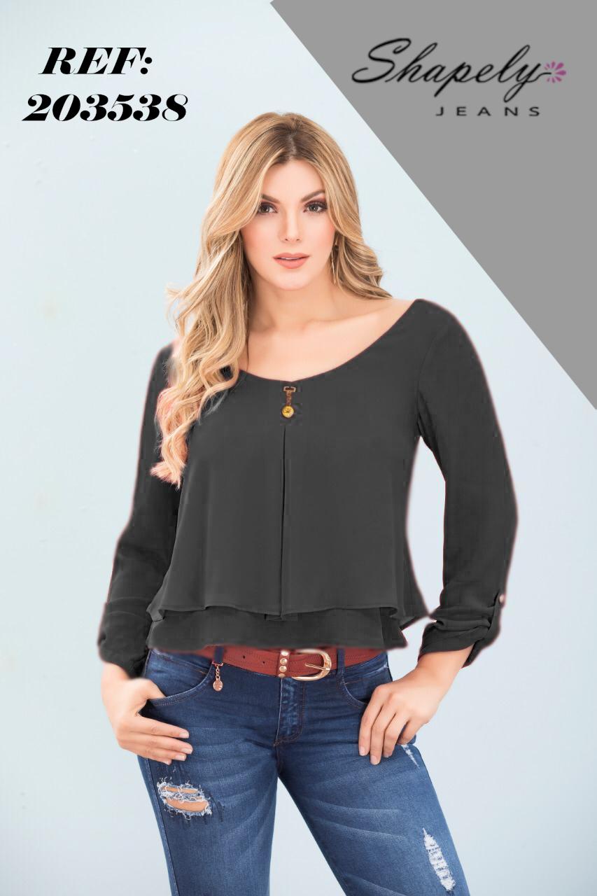 Ref. 068 -203538 Hermosa y moderna Blusa con Mangas medio brazo - Ropa Colombiana