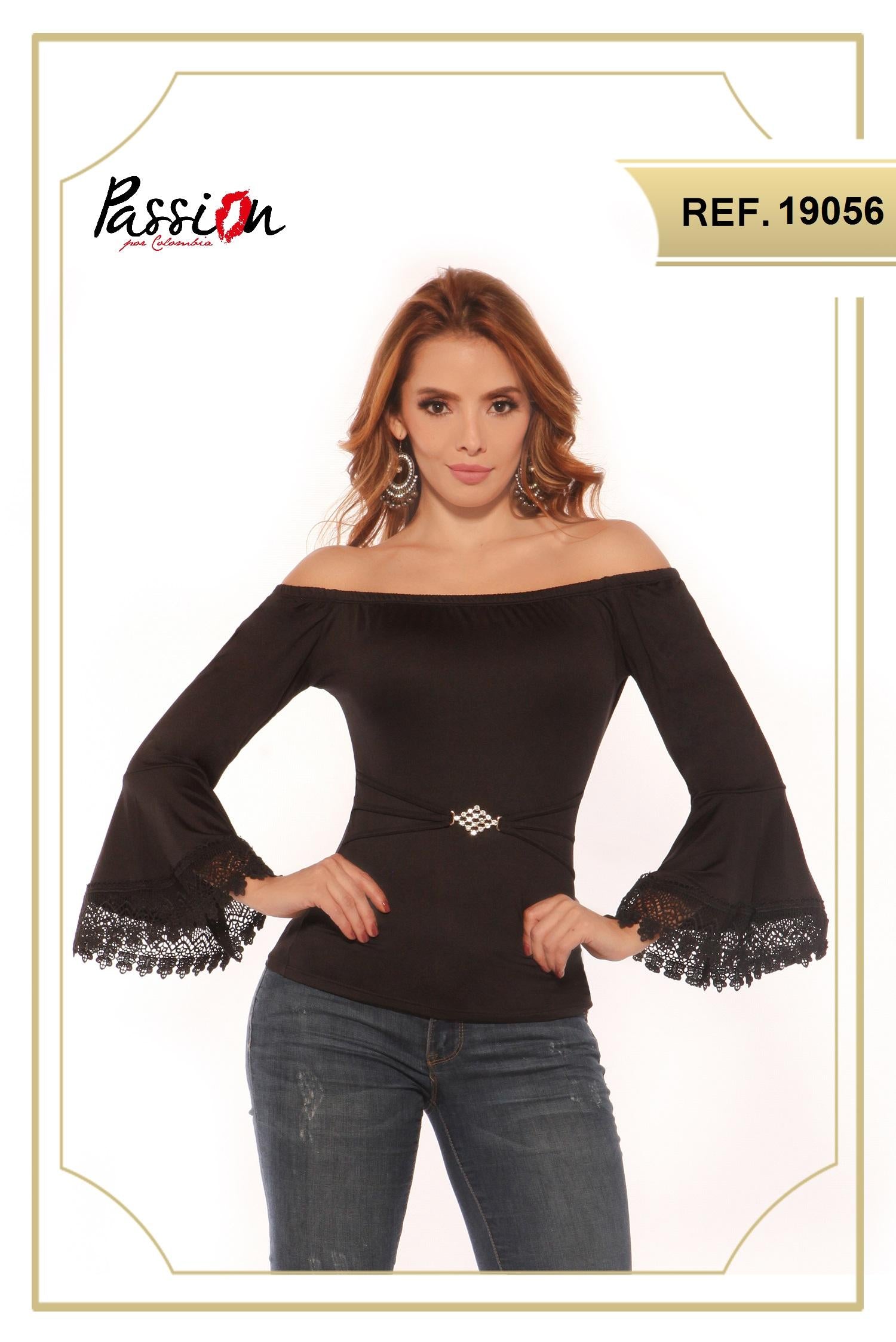 Ref. 004 -19056 BLUSA COLOMBIANA MANGA LARGA - Ropa Colombiana
