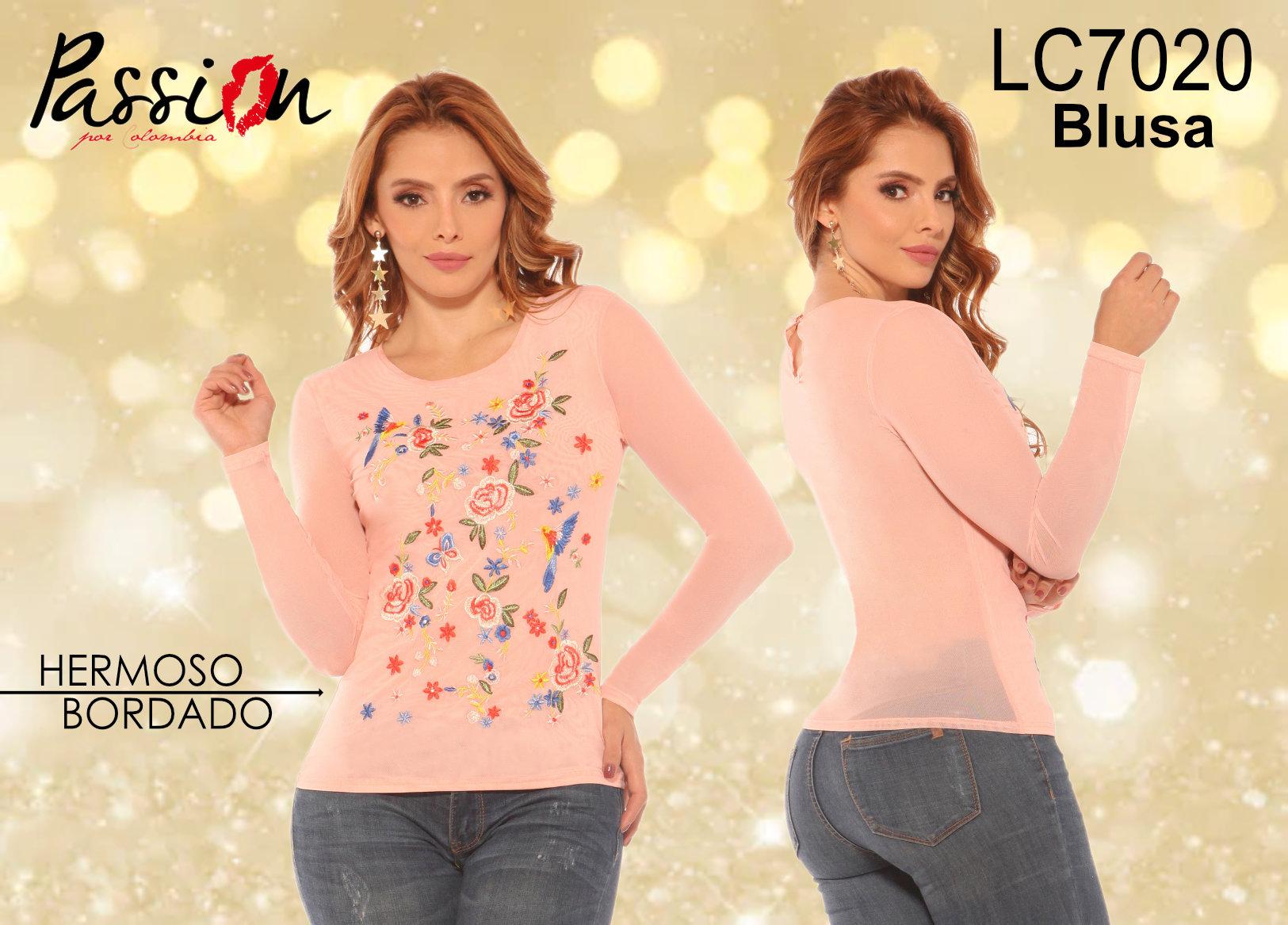 Ref. 003 -LC7020 BLUSA MANGA LARGA - Ropa Colombiana