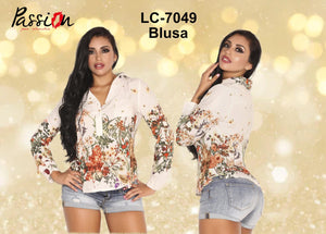 Ref. 003 -LC7049 BLUSA MANGA LARGA - Ropa Colombiana