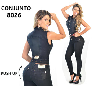 Ref. 006 -8026-RAKKET Conjunto Vaquero Colombiano Push Up - Ropa Colombiana