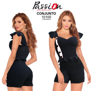 Ref. 018 -10100 Conjunto elegante Short Colombiano - Ropa Colombiana