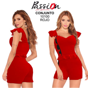 Ref. 018 -10100 Conjunto elegante Short Colombiano - Ropa Colombiana