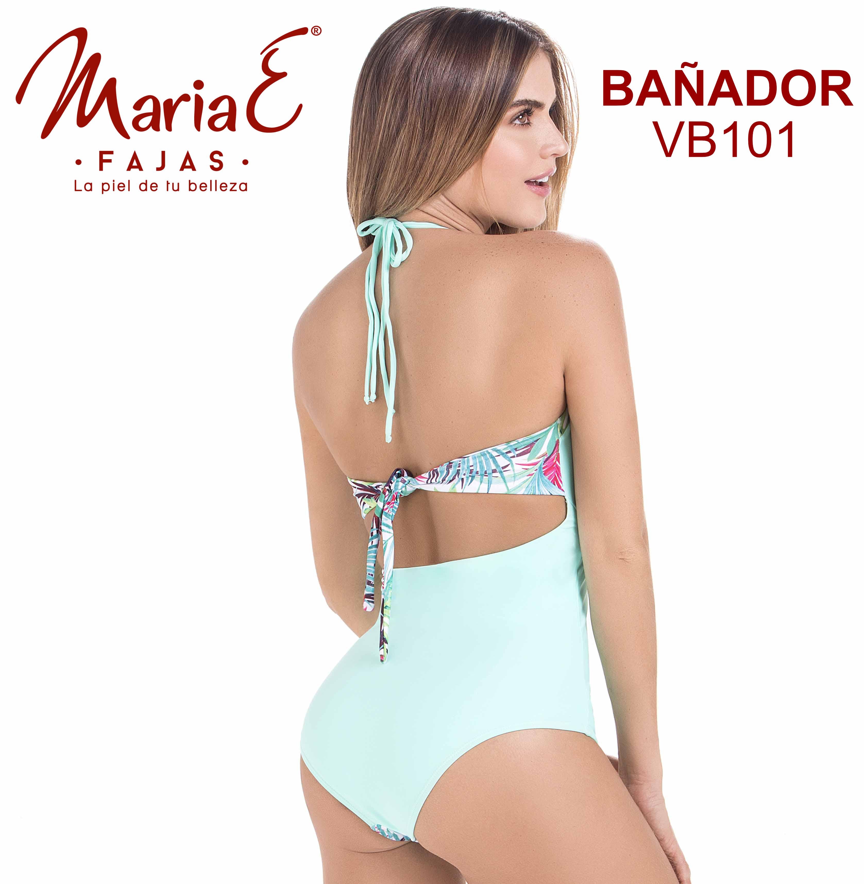 Ref. 019 -VB101 Vestido de Baño Colombiano Con Faja interna, Reduce y Moldea tu figura - Ropa Colombiana
