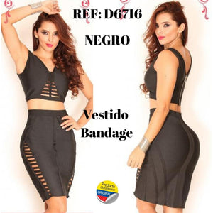 Ref. 003 -D6716A VESTIDO BANDAGE - Ropa Colombiana