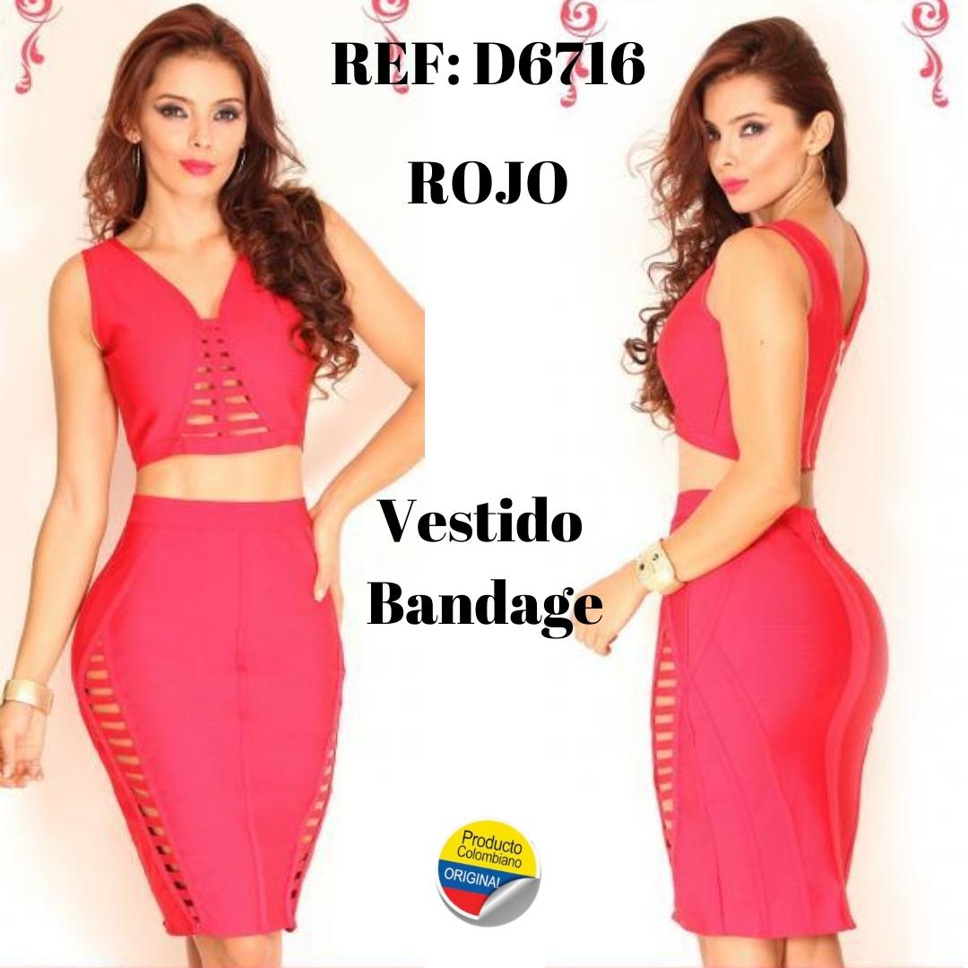 Ref. 003 -D6716A VESTIDO BANDAGE - Ropa Colombiana