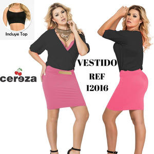 Ref. 004 -12016 VESTIDO CEREZA - Ropa Colombiana