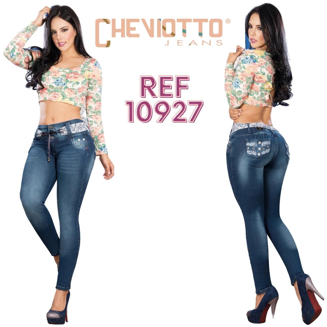 Ref. 001 -10927 jean colombiano levantacola con bolsillos