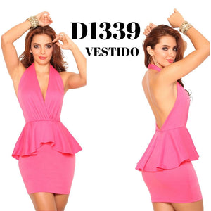 Ref. 003 -D1339 VESTIDO CASUAL SEXY MANGA CORTA - Ropa Colombiana