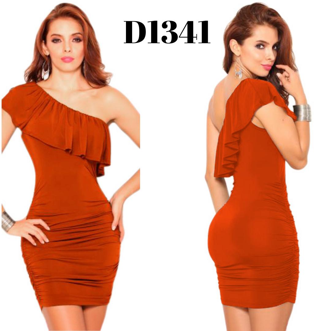 Ref. 003 -D1341 VESTIDO CASUAL SEXY MANGA CORTA - Ropa Colombiana