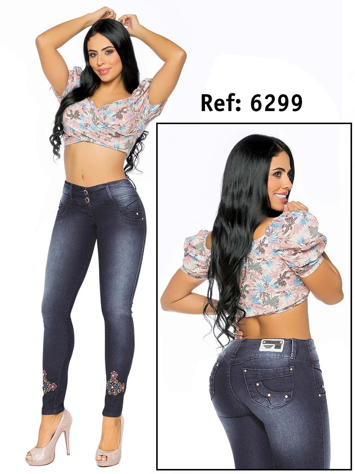 Ref. 006 -6299 JEANS LEVANTACOLA COLOMBIANO DESEO - Ropa Colombiana
