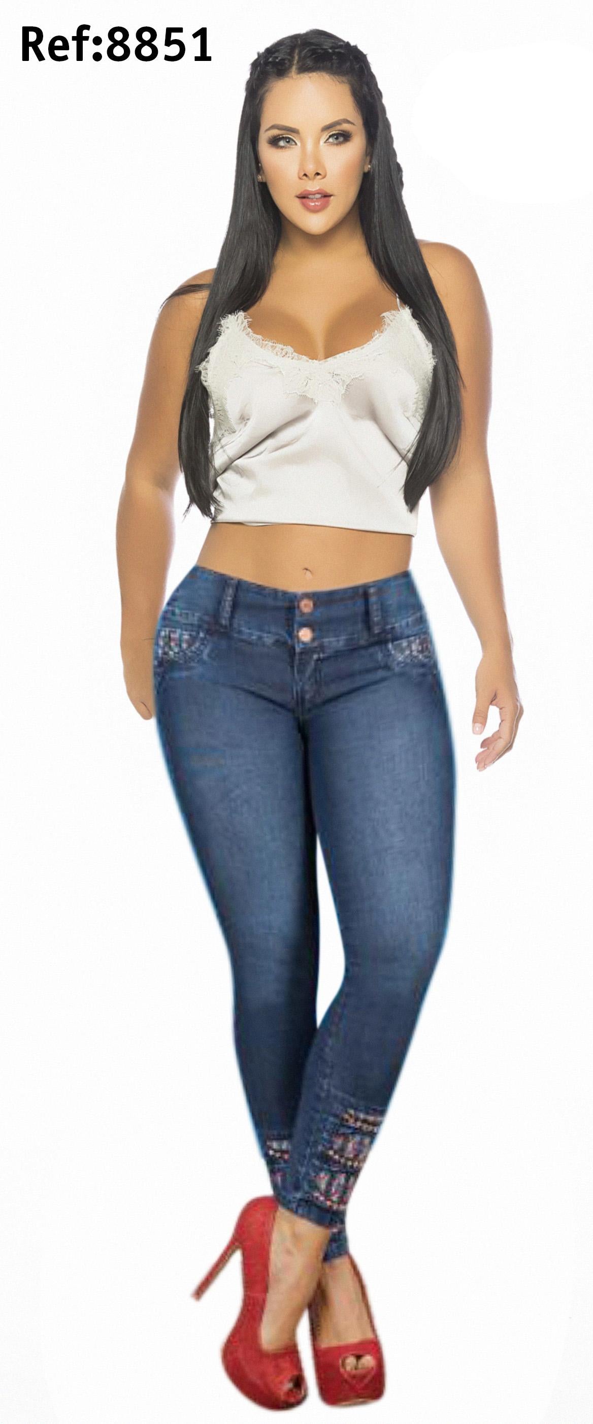 Ref. 001 -8851 Jean Levantacola Cheviotto - Ropa Colombiana