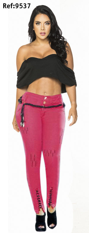 Ref. 001 -9537 Jean Rojo Estilo Unico - Ropa Colombiana