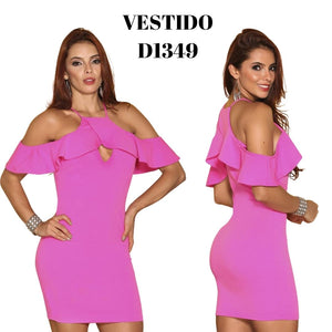 Ref. 003 -D1349 VESTIDO DE FIESTA CORTO - Ropa Colombiana