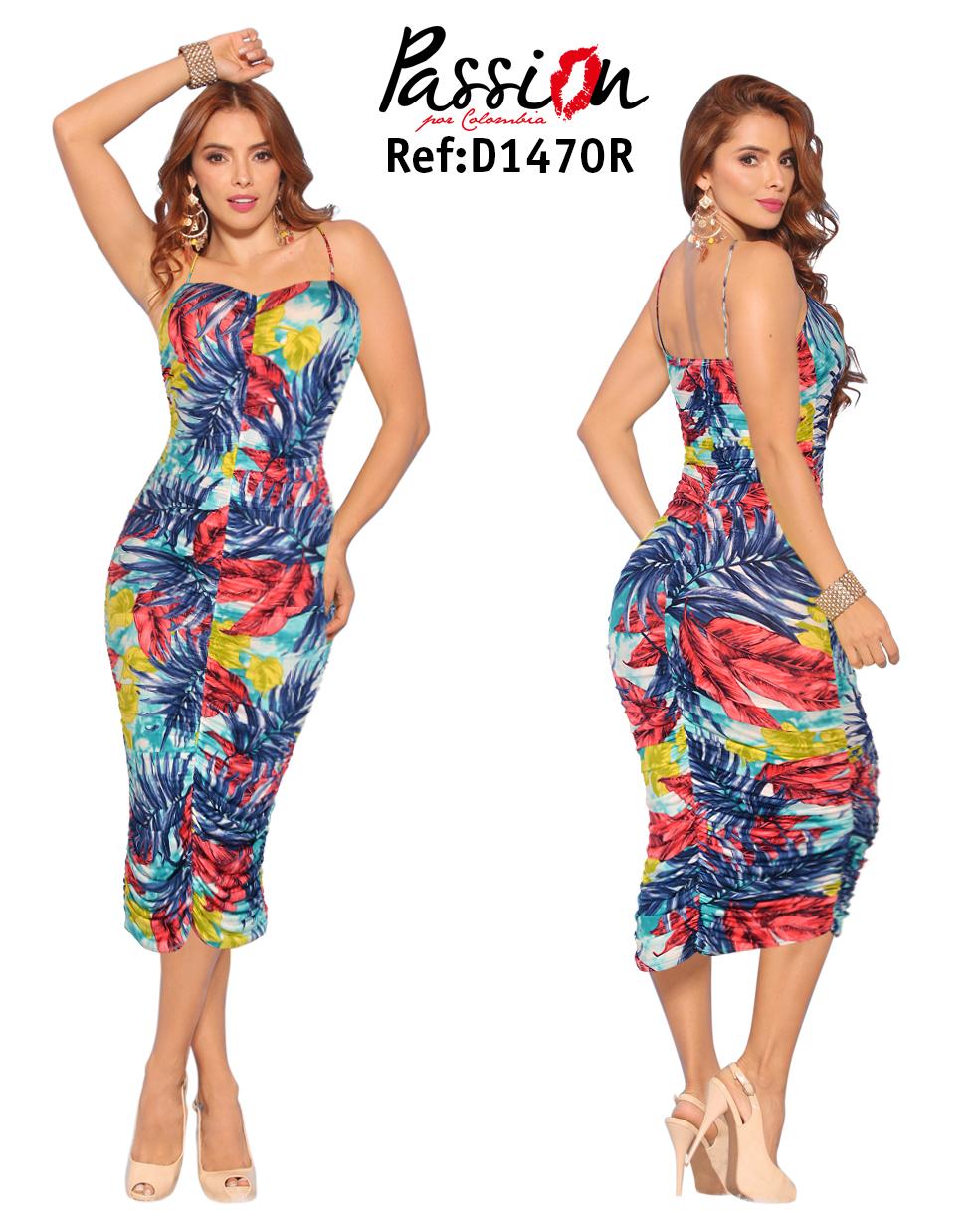 Ref. 003 -D1470R Vestido corto de fiesta - Ropa Colombiana