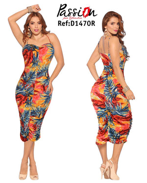 Ref. 003 -D1470R Vestido corto de fiesta - Ropa Colombiana
