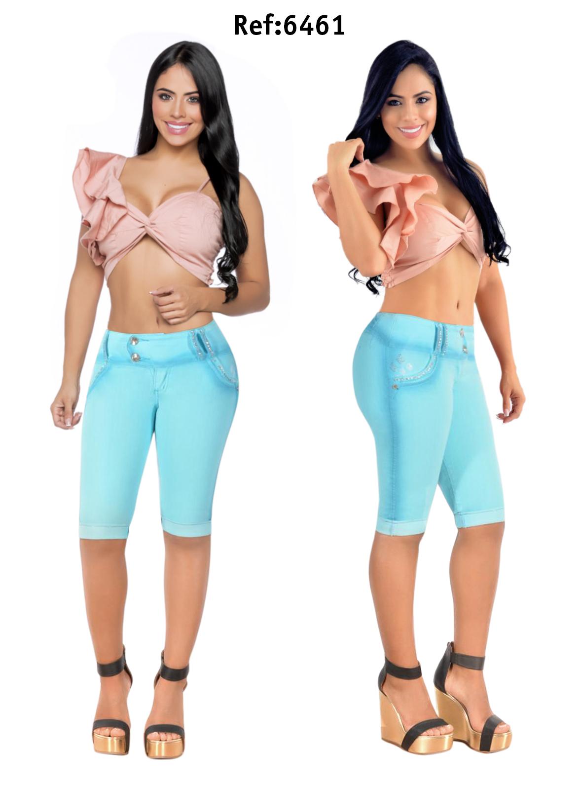 Ref. 001 -6461C Espectacular Jean Capri Cheviotto Colombiano - Ropa Colombiana