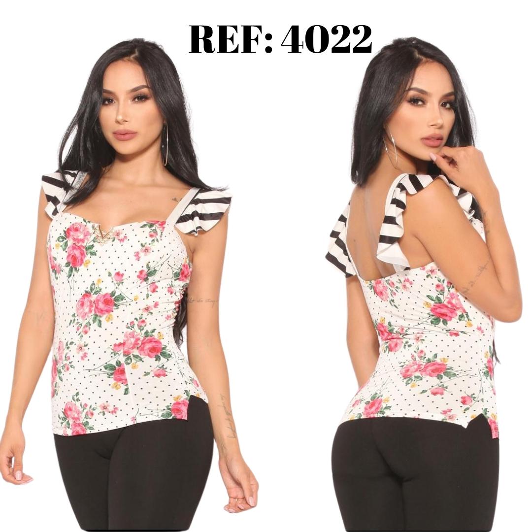 Ref. 044 -4022 Blusa Sexy Colombiana Manga Corta - Ropa Colombiana