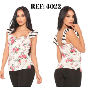 Ref. 044 -4022 Blusa Sexy Colombiana Manga Corta - Ropa Colombiana