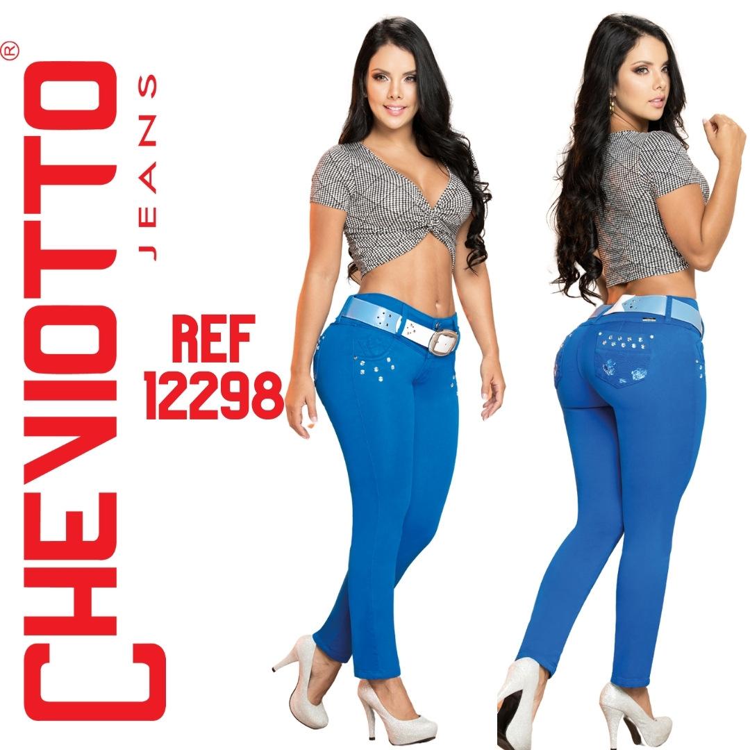 Ref. 001 -12298 PANTALON SKYBI CON BOLSILLOS TRASEROS BORDADOS - Ropa Colombiana