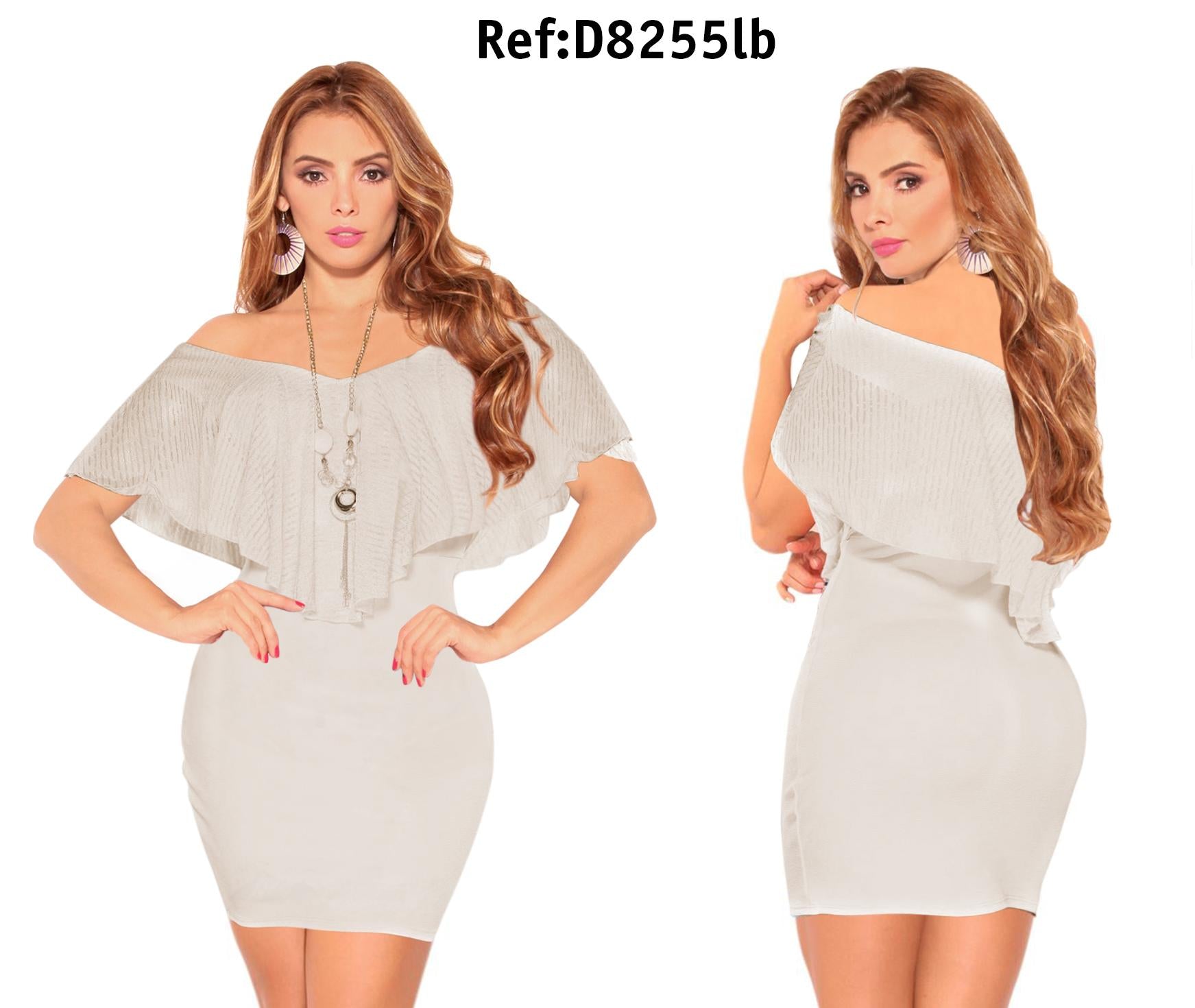 Ref. 003 -D8255LB VESTIDO FIESTA CORTO - Ropa Colombiana