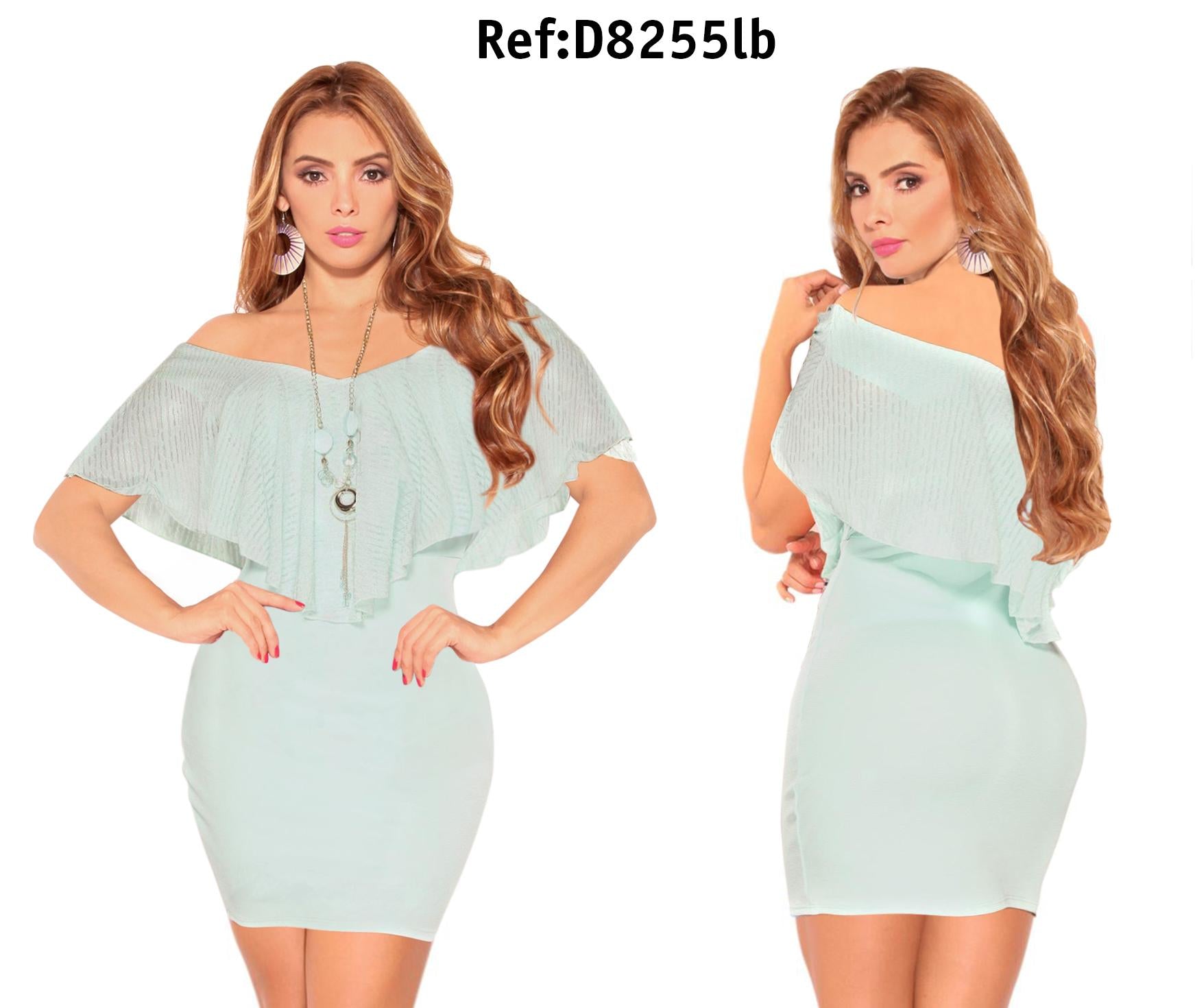 Ref. 003 -D8255LB VESTIDO FIESTA CORTO - Ropa Colombiana