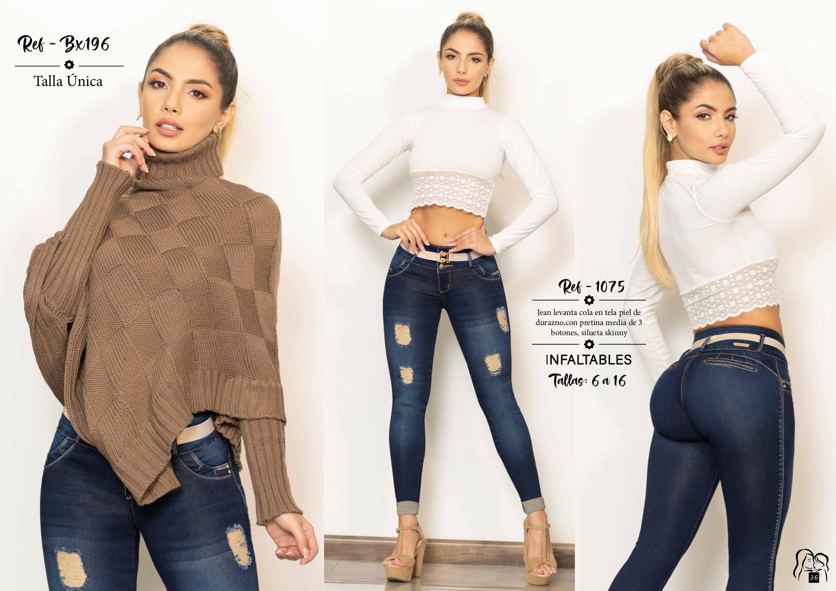 Ref. 072 -X1075-Xixmo Oferta Jean de dama estilo colombiano - Ropa Colombiana