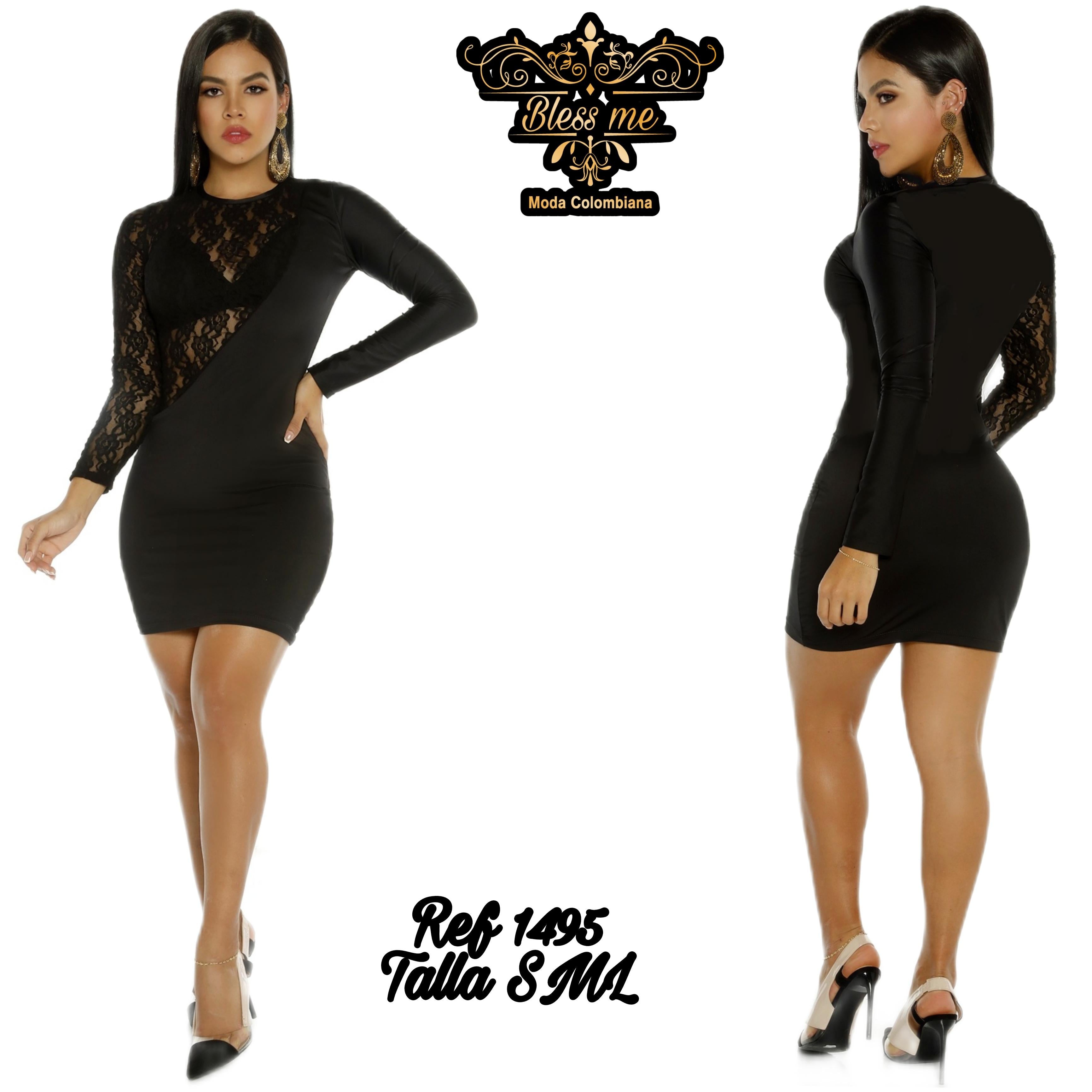 Ref. 058 -BM1495 VESTIDO DE FIESTA TEMPORADA - Ropa Colombiana