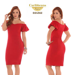 Ref. 003 -D24362 Hermoso Vestido Descotado de Fiesta - Ropa Colombiana