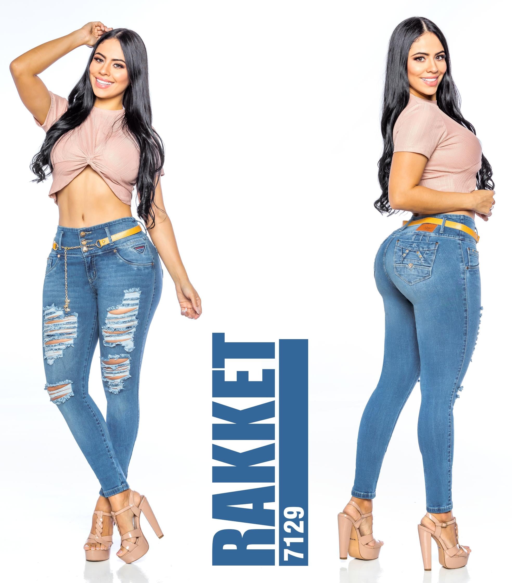 Ref. 006 -7129 Colombian Push Up Fashion Jeans