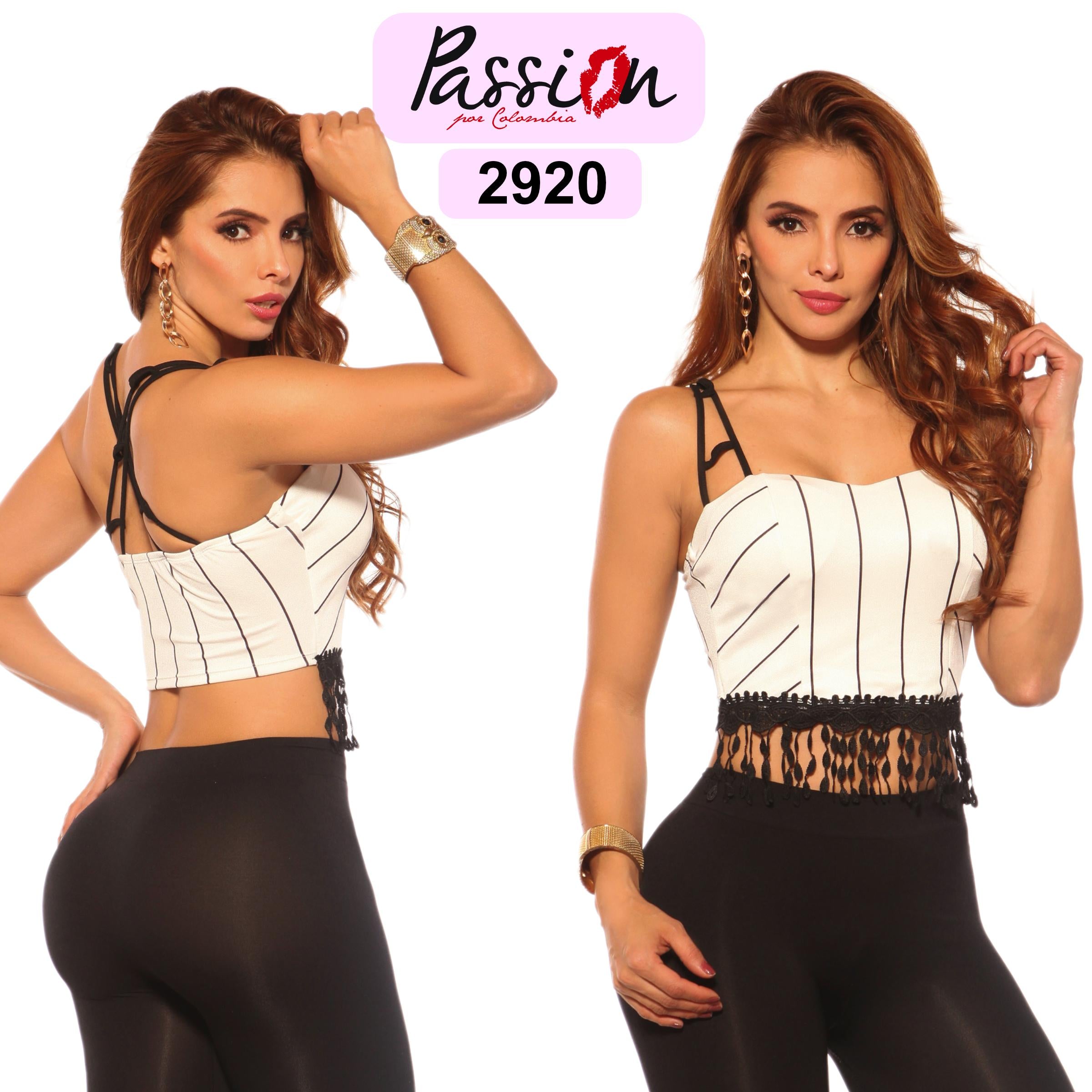 Ref. 015 -2920 Blusa a Rayas con Flecos - Ropa Colombiana