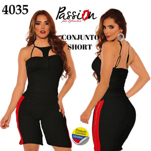 Ref. 030 -4035 Conjunto Short Colombiano con Decorado Lateral - Ropa Colombiana