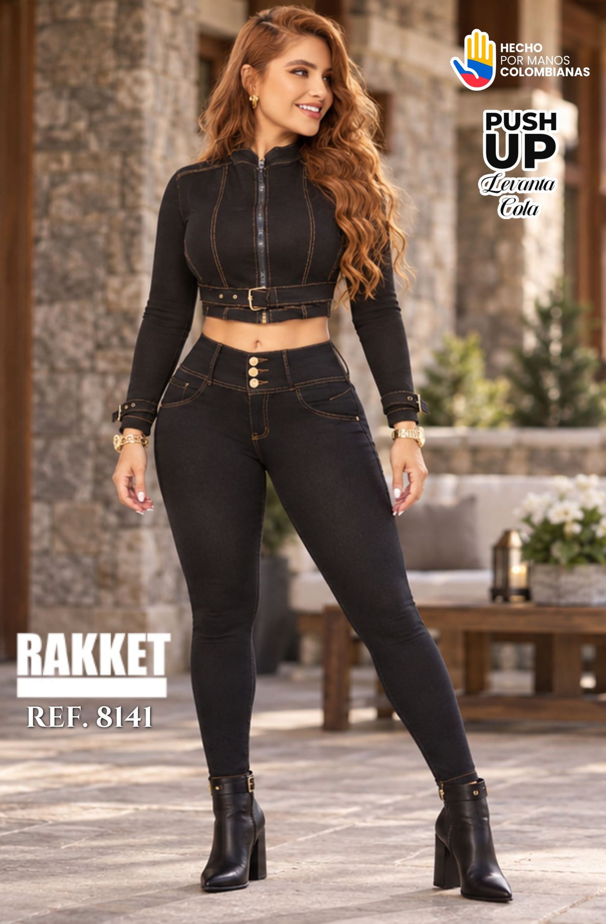 Ref. 006 -8141 Conjunto Rakket Colombiano Push Up y Chaqueta Vaquera