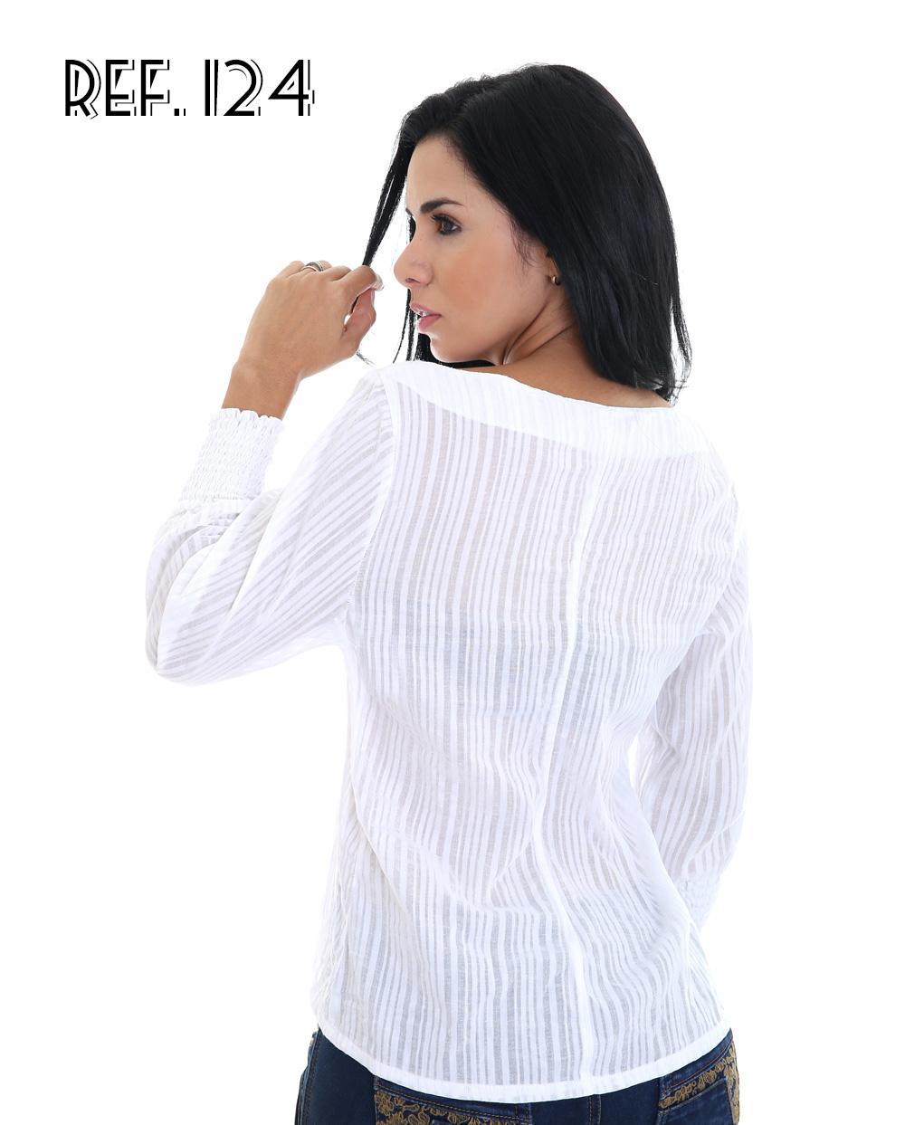 Ref. 001 -124 BLUSA COLOMBIANA MANGA LARGA - Ropa Colombiana