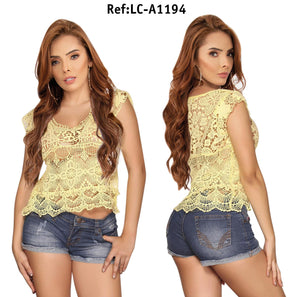 Ref. 003 -LCA1194 BLUSA MANGA CORTA - Ropa Colombiana