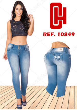 Ref. 001 -10849 JEAN LEVANTACOLA COLOMBIANO CON BOLSILLOS - Ropa Colombiana
