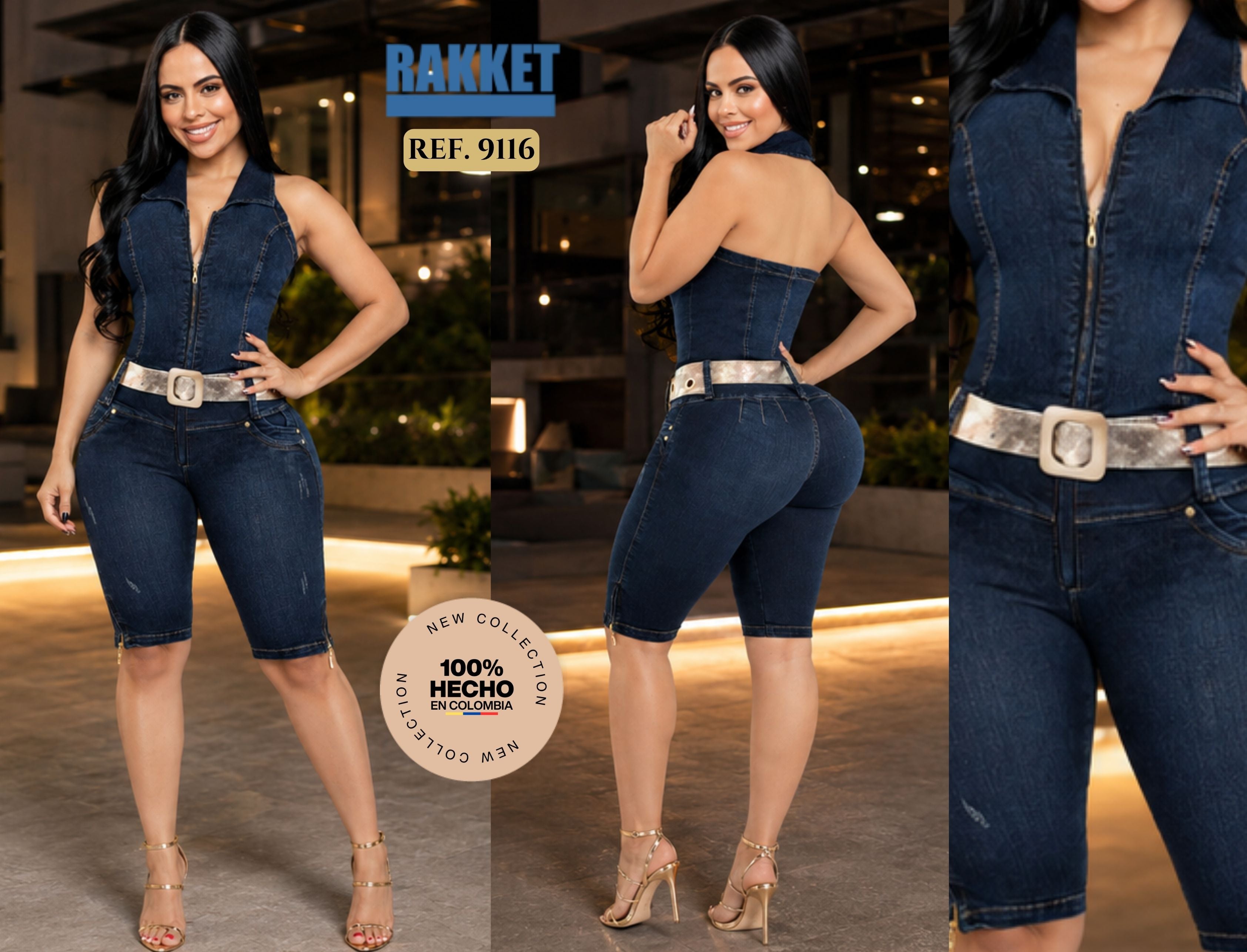 Ref. 006 -9116 Enterizo colombiano corto nueva moda - Ropa Colombiana