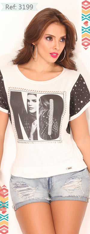 Ref. 015 -3199 Blusa Colombiana Estampada - Ropa Colombiana