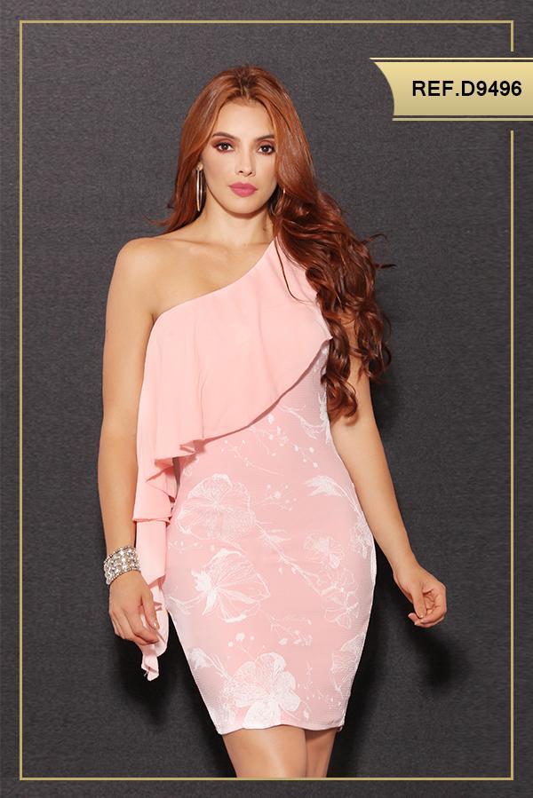 Ref. 003 -D9496 Vestido de fiesta corto - Ropa Colombiana