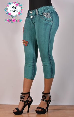 Ref. 001 -6382C Jean capri - Ropa Colombiana