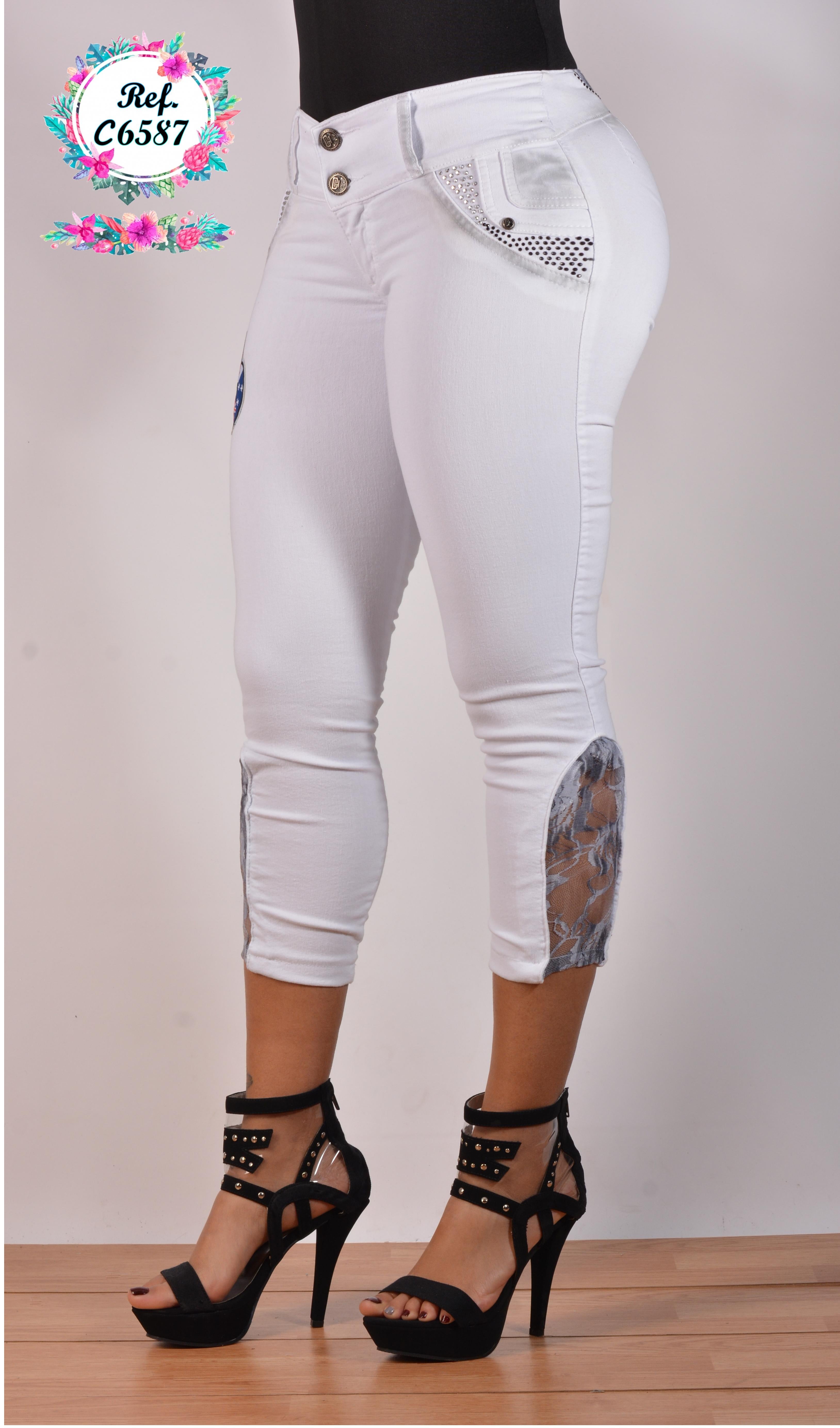 Ref. 001 -6587C Jean capri - Ropa Colombiana