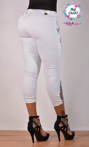 Ref. 001 -6587C Jean capri - Ropa Colombiana