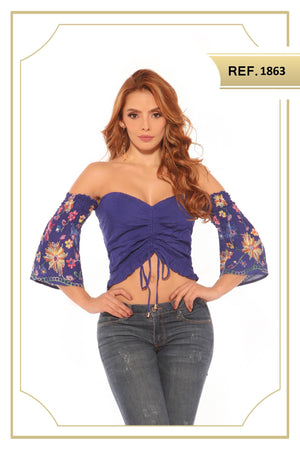 Ref. 015 -1863 BLUSA SEXY COLOMBIANA - Ropa Colombiana