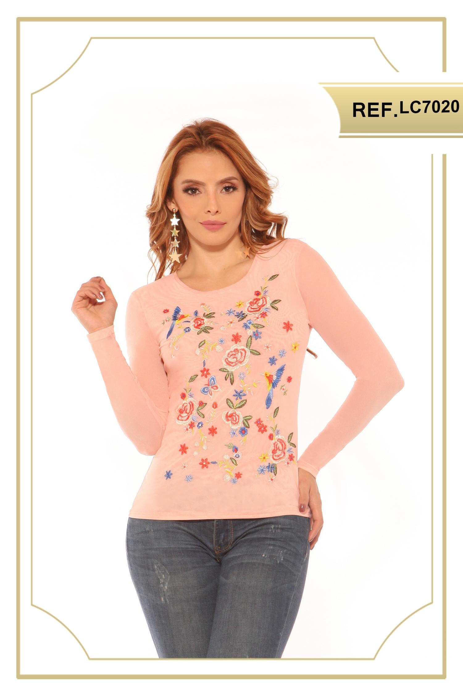 Ref. 003 -LC7020 BLUSA MANGA LARGA - Ropa Colombiana