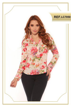 Ref. 003 -LC7050 BLUSA MANGA LARGA - Ropa Colombiana