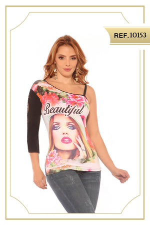 Ref. 004 -10153 Beautiful BLUSA SEXY DAMA CEREZA - Ropa Colombiana